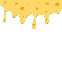 A dripping cheese on a white background. This creativity will bring success in your business project. Vector illustration