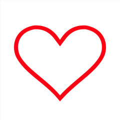 red vector heart icon, Valentine day, illustration vintage design element