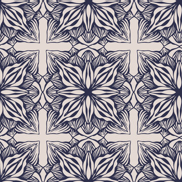 Colorful vector decorative geometric floral ornament seamless pattern