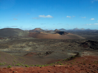 Volcanic landscape of the island of Lanzarote, Timanfaya National Park, Spain