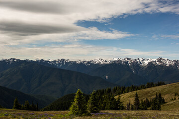 Fototapeta premium mountain landscape with pretty hillside 