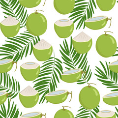 Pattern seamless summer fruit coconut slice