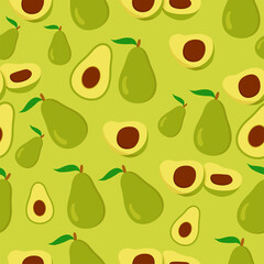 Pattern seamless summer fruit avocado slice