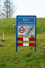 Place name exit sign of Elst, Netherlands