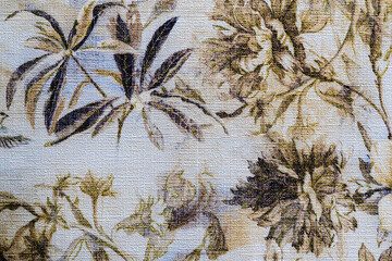 Decorative Fabric Material Surface Background with Floral Pattern