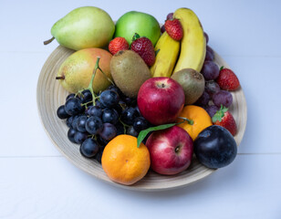 Fresh mixed fruits,healthy eating,healthy food concept,fruit background.