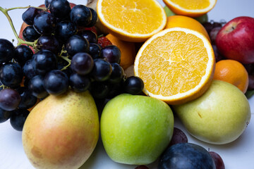 Obraz na płótnie Canvas Fresh mixed fruits,healthy eating,healthy food concept,fruit background.