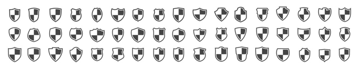 Shield icons set. different shield  isolated on white background. Vector illustration