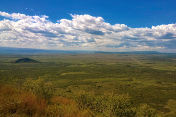 Scenic view of a volcanic crater against sky in Naivasha, Kenya