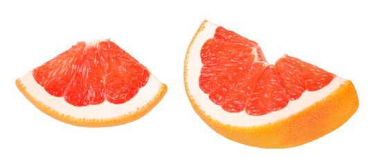 The cut grapefruit isolated on white background