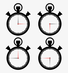 Countdown. Analog timer icons set, illustration, Clock picture, watch icon