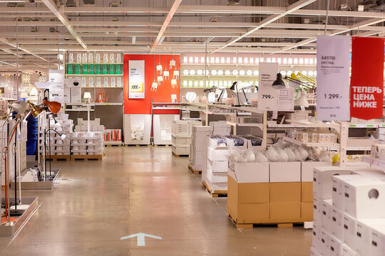 SAMARA, RUSSIA - MARCH 25 , 2018: Interior of the Ikea store . IKEA is the world's largest furniture retailer.