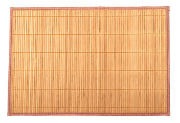 Top view of brown food mat isolated on white background.