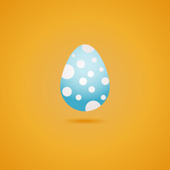 Festive egg with shadow on light background, vector illustration	