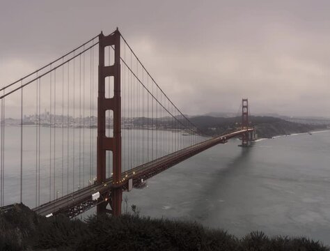 Golden Gate bridge day to night time lapse