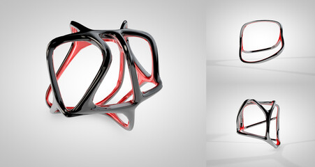 Voronoi fracture, 3D rendering, illustration