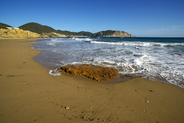 Playa Es Figueral.Santa Eulària des Riu.Ibiza.Islas Pitiusas.Baleares.España.