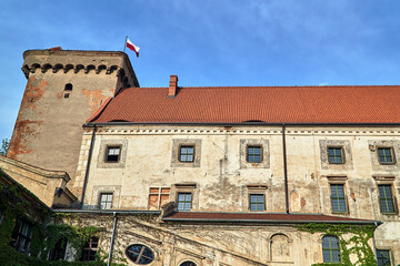 Medieval castle with a tower in Otmuchow
