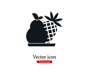 fruits vector icon.  Editable stroke. Symbol in Line Art Style for Design, Presentation, Website or Apps Elements, Logo. Pixel vector graphics - Vector
