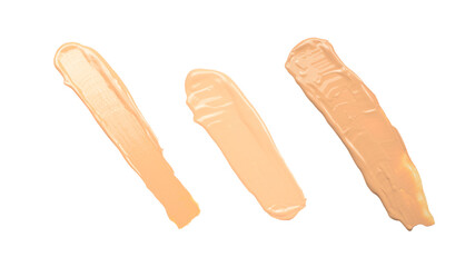 Liquid foundation smudge isolated on white background. Close Up of makeup cream sample.