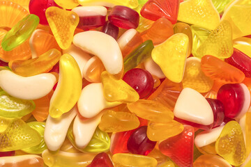 Assorted tasty gummy candies.