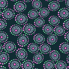 Vector seamless pattern colorful design of abstract ornamental balls circles