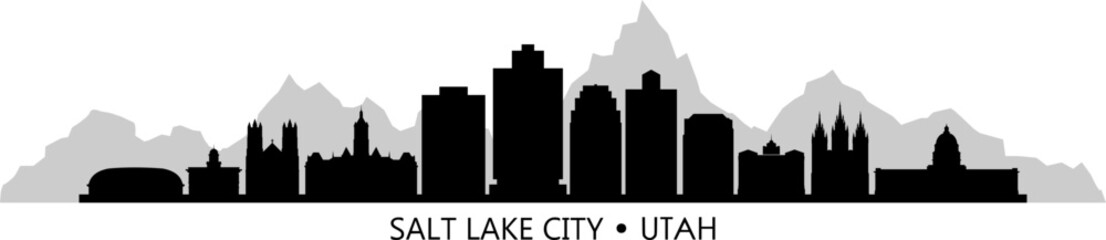 SALT LAKE CITY Utah SKYLINE City Silhouette
- 404636355