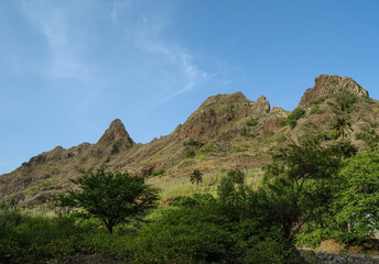 Fototapeta na wymiar Cape Verde landscape, Santo Antao island, trekking tour.