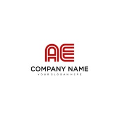 AE initial logo design, AE logo, AE Letter Logo Design Template Vector