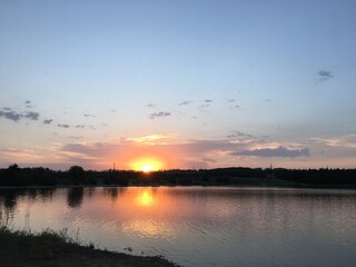 sunset over the river