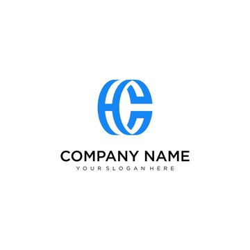 CH initial letter logo design template vector
