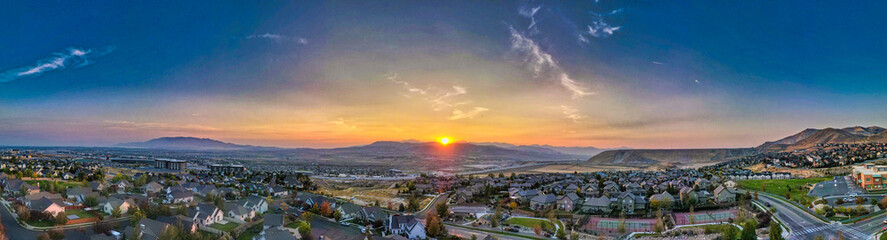 Traverse Mountain Sunset From 200 Feet Up