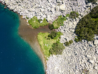 Fish Banderitsa lake at Pirin Mountain, Bulgaria