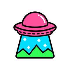 UFO graphic vector set in different styles