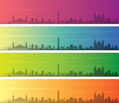 Belem Multiple Color Gradient Skyline Banner
