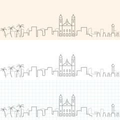 Fototapeta premium Maceio Hand Drawn Profile Skyline