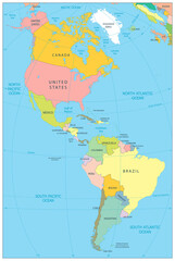 North and South America Political Map