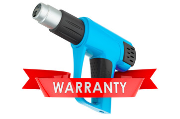 Heat gun, blow dryer warranty concept. 3D rendering