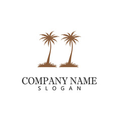 Palm tree summer logo template vector illustration