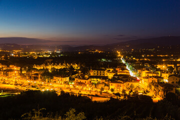 イタリア　アレッツォの丘の上の公園からの夜景
