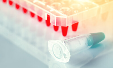 Polymerase Chain Reaction PCR used in medical testing, biochemistry, molecular biology, genetics,...