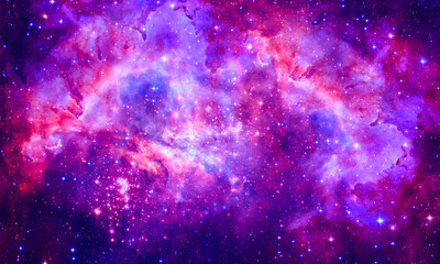 Obraz na płótnie Canvas Purple Starfield - Elements of this Image Furnished by NASA