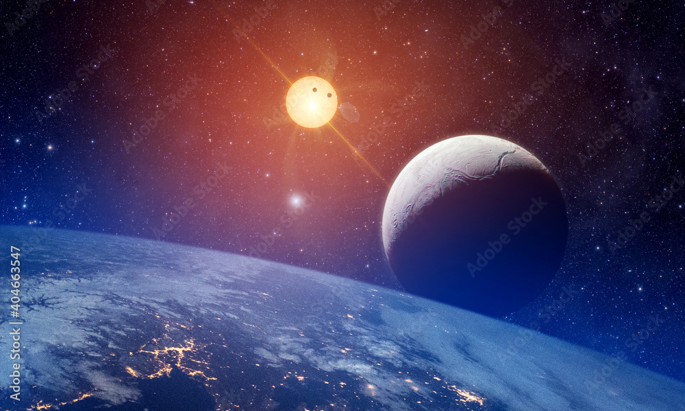 Wall mural sunrise - elements of this image furnished by nasa