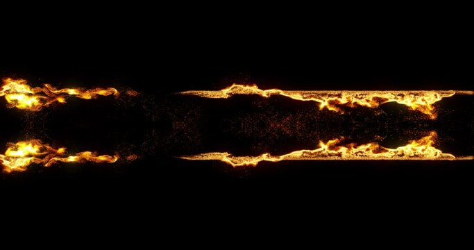 Abstract fire and flames visual effect. mirror effect of flames  for abstract visuals. 3D render, 4K loop