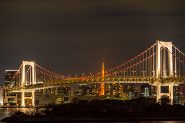 Obraz premium 東京都港区台場から見た東京湾の夜景