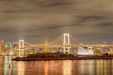 Fototapeta na wymiar 東京都港区台場から見た東京湾の夜景