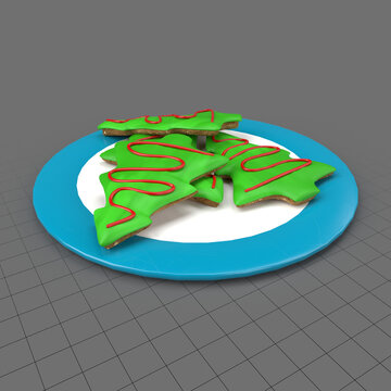 Plate of Christmas tree cookies