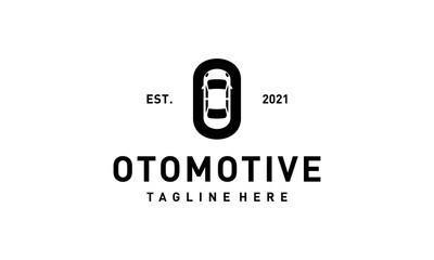 initial letter O with car automotive logo design template
