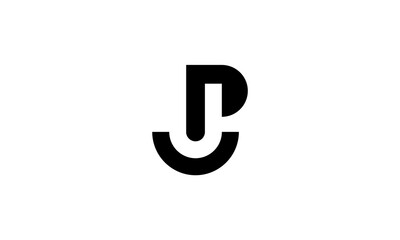 initial letter U and P or UP letter logo design template