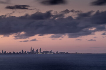 evening view to Surfers Paradise, Gold Coast